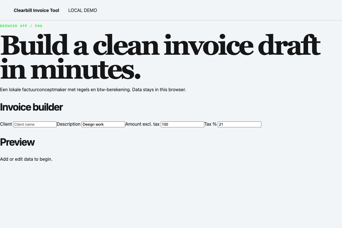 Produktvorschau: Clearbill Invoice Tool