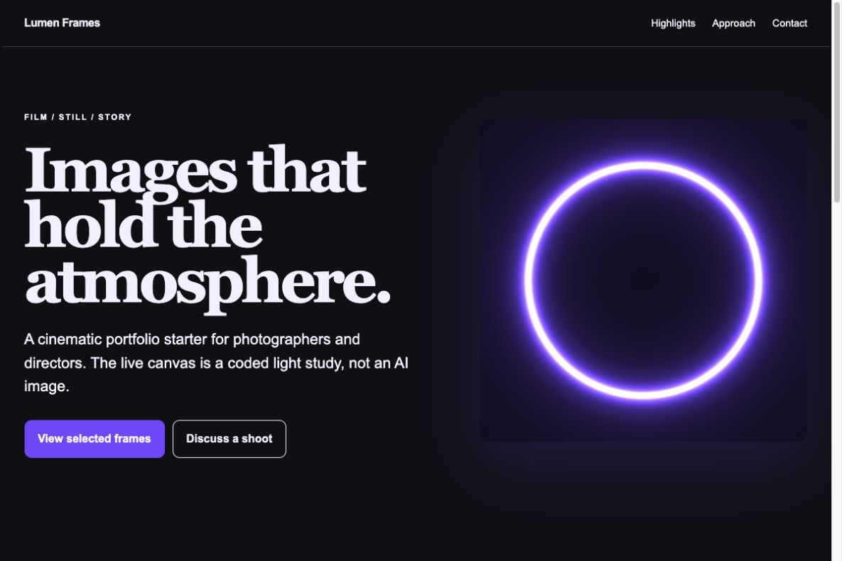 Produktvorschau: Lumen Frames Portfolio